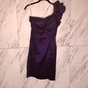 LIKE NEW Snap Ruffle One Shoulder Cocktail Dress SZ 7J/ 8